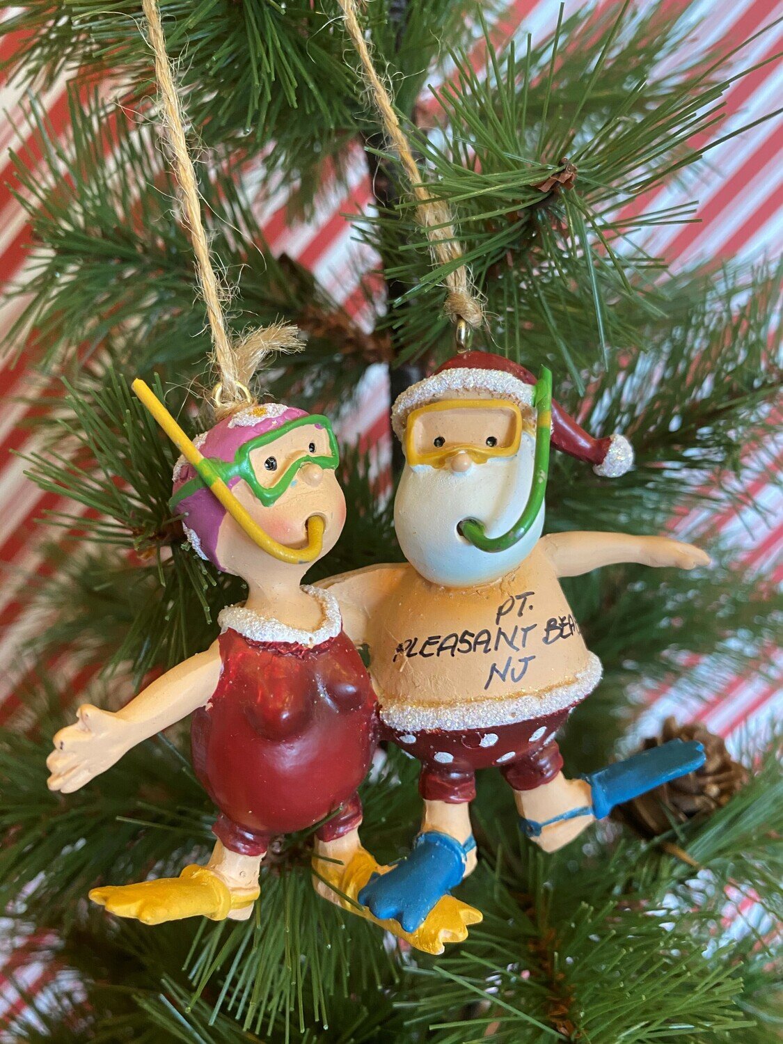 Santa Claus and Mrs. Claus in their snorkel gear make an adorable ornament for the holidays - Point Pleasant Beach, NJ