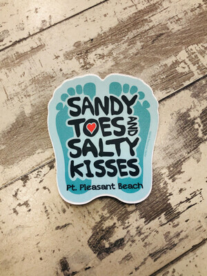 Sticker Sandy Toes and Salty Kisses Point Pleasant Beach
