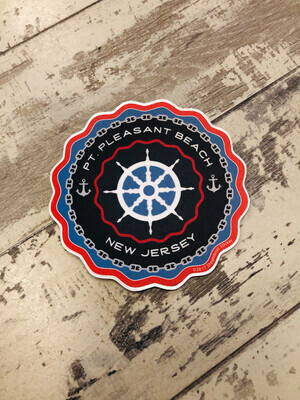 Sticker wavy ship wheel Point Pleasant Beach New Jersey