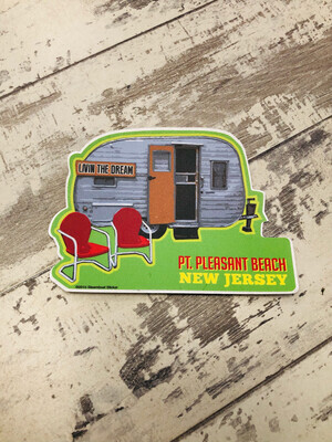 Sticker Living the Dream Vintage Camper Point Pleasant Beach, New Jersey
