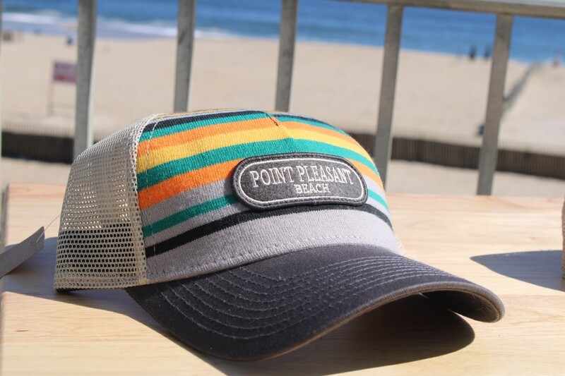 Hat Happy Stripe Point Pleasant Beach Adult Cap