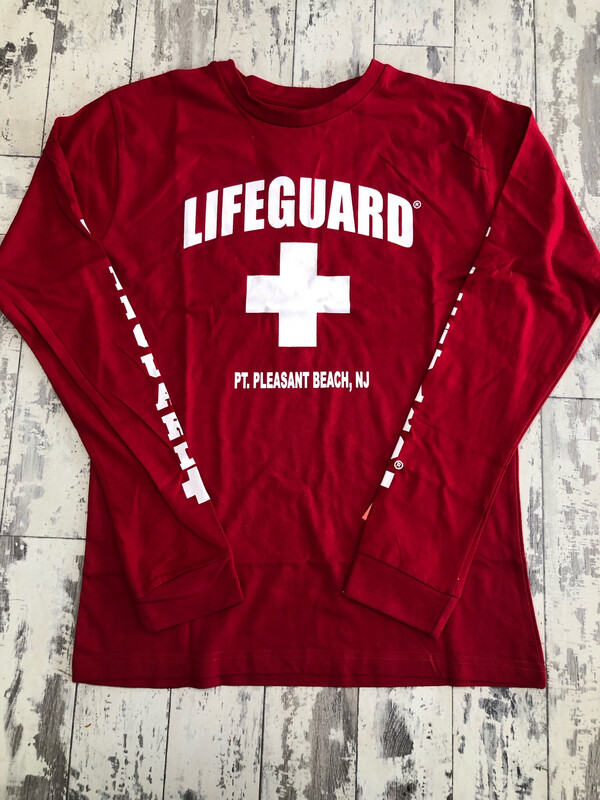 Lifeguard Adult Red Long Sleeve T-Shirt