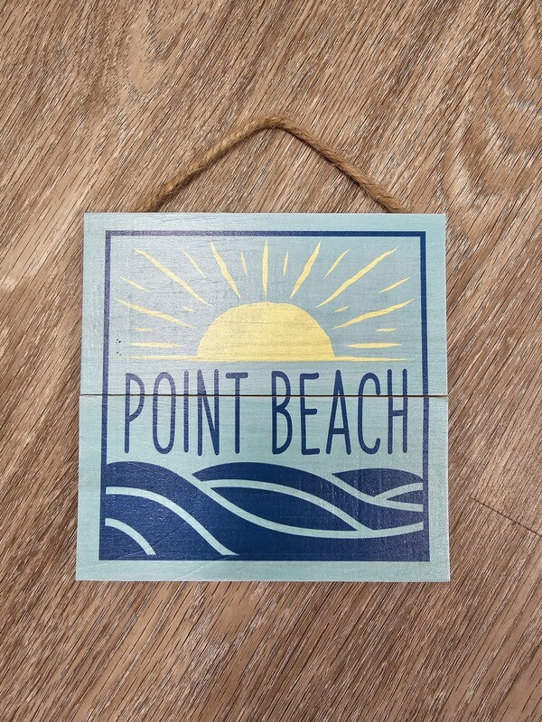 Hanging Sign - Square - Point Beach w Sun