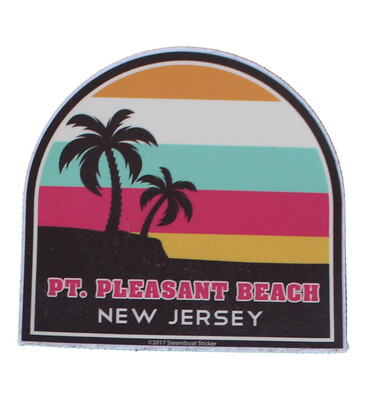 Sticker Palm Tree Sunset Point Pleasant Beach New Jersey