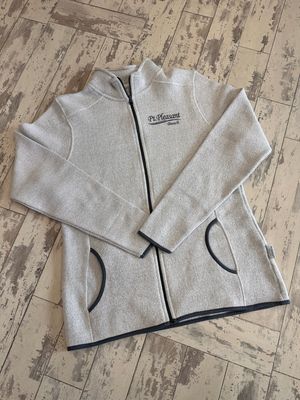 ​A grey full zip Point Pleasant Beach ladies sweatshirt 