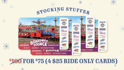 $100 for $75 Ride Only Card Stocking Stuffer (4 $25 (25 Credits Each) Ride Only Cards)