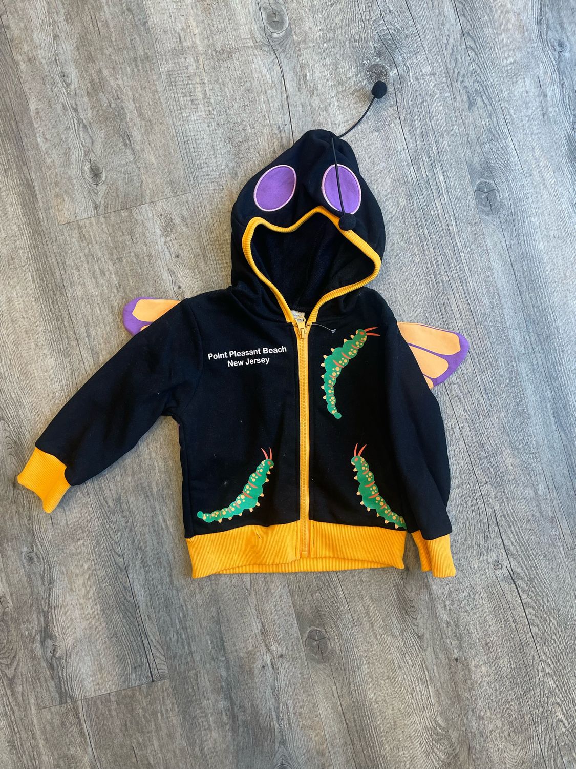 Butterfly 3-D Toddler Zip Up Hoodie