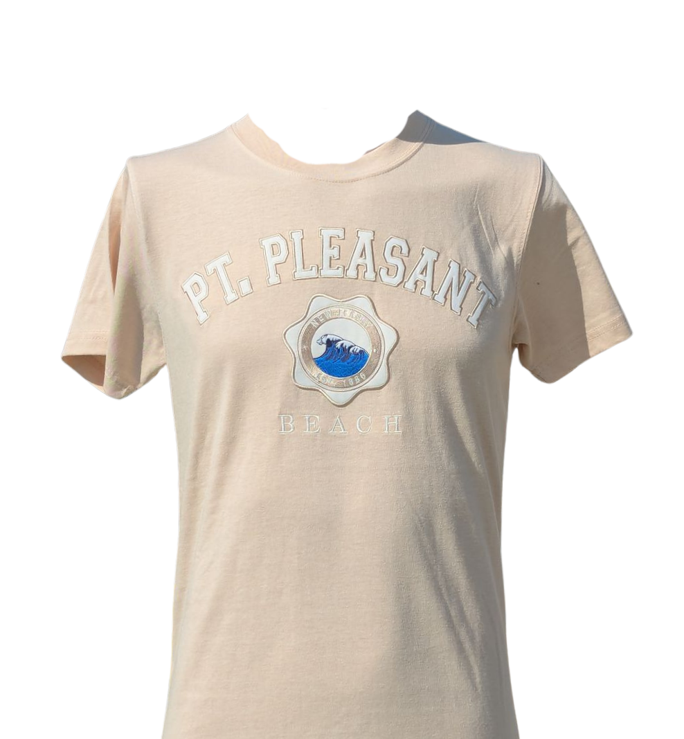 Pt. Pleasant Beach Wave Medallion Adult T-Shirt
