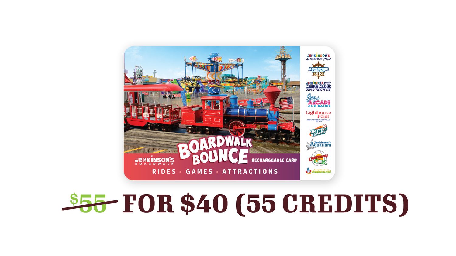 $55 for $40 Jenkinson&#39;s Boardwalk Bounce Card
