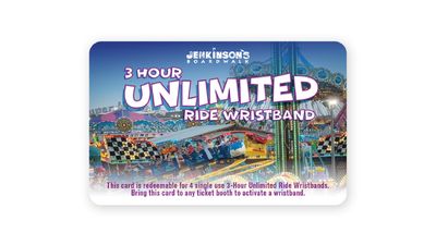 3-Hour Unlimited Rides Wristband 4 Pack