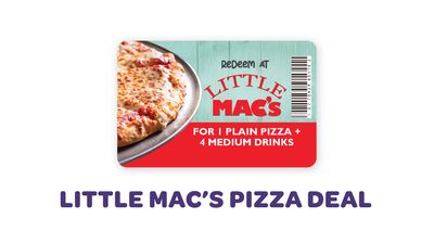 Little Mac's Pizza Deal Jenkinson's Boardwalk Easter Sale 2025: Get a 24" plain pizza and four medium fountain drinks for $30 at Little Mac’s.