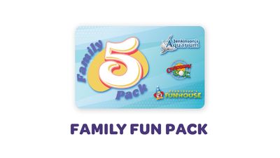 Jenkinson's Boardwalk Easter Sale 2025: This Family Fun Pack offer includes 5 admissions each to the Jenkinson’s Aquarium, Castaway Cove Mini Golf, and the Fun House — all loaded onto a single card (there will be 15 total admissions loaded onto the card).