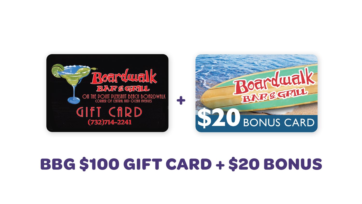 Easter Sale 2025: Buy a $100 Gift Card for the Boardwalk Bar &amp; Grill, get a $20 Bonus Card FREE!