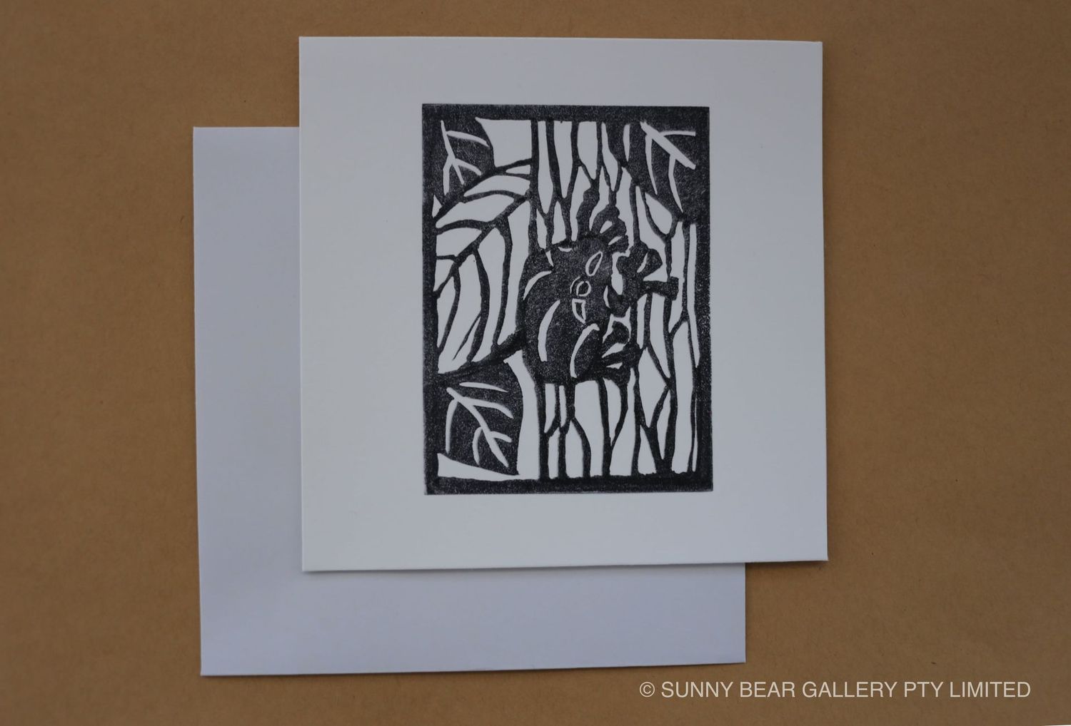 Block Print Greeting Card 'KAWAZU'