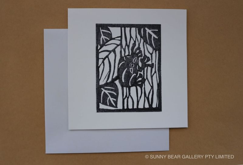 Block Print Greeting Card 'KAWAZU'