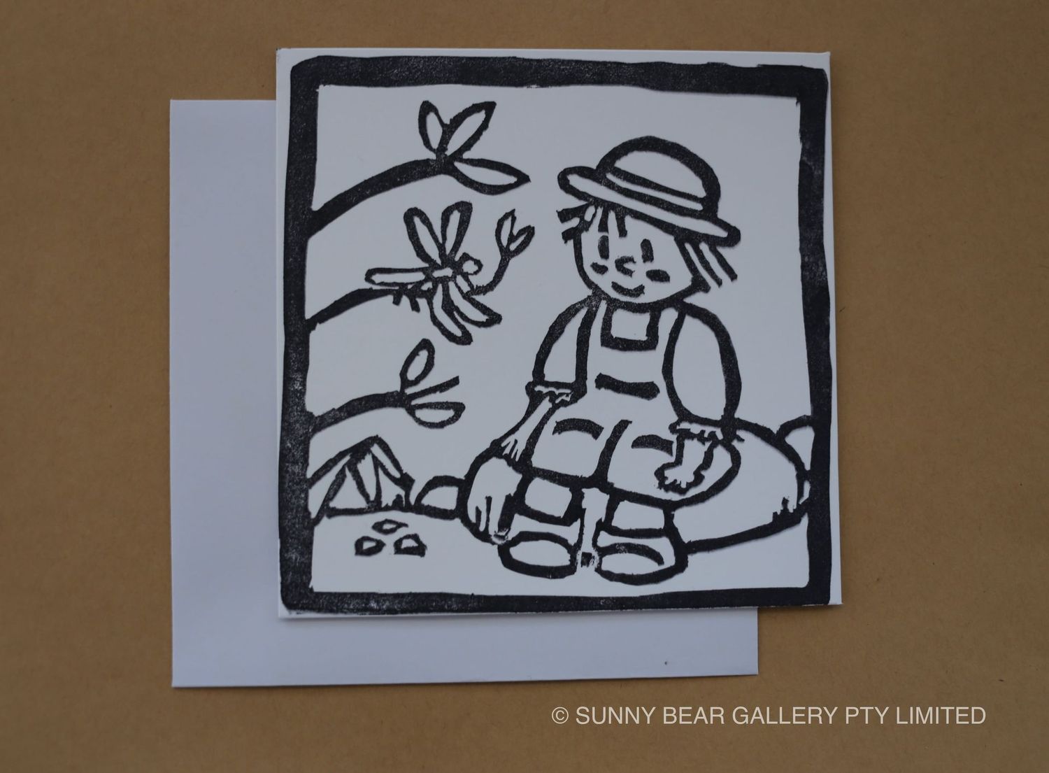 Block Print Greeting Card 'AKI'