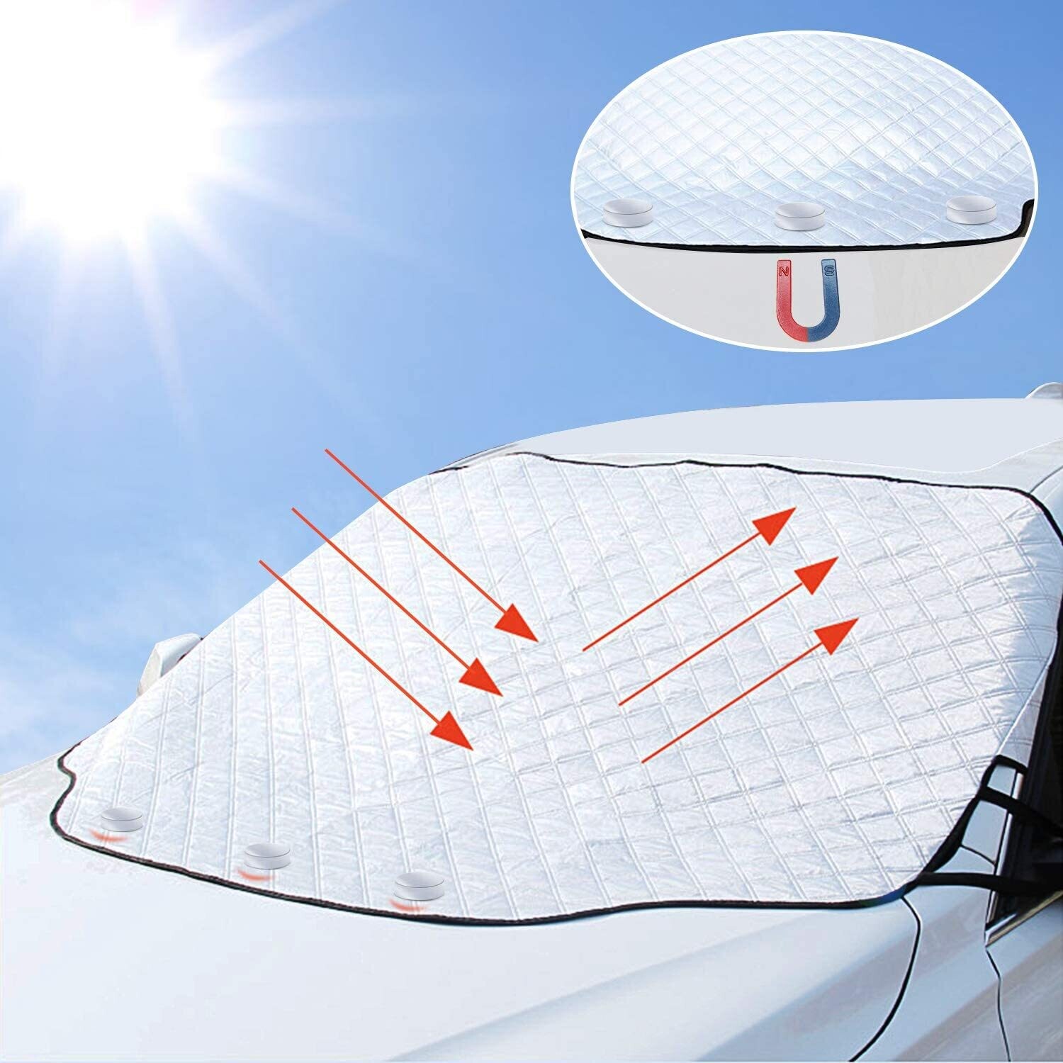 Tevlaphee Windshield Sunshade, Car Sunshades for Windshield