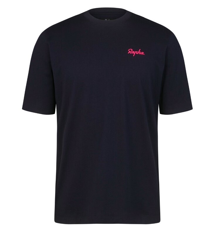 Rapha Men&#39;s Logo T-shirt - Navy/ Pink