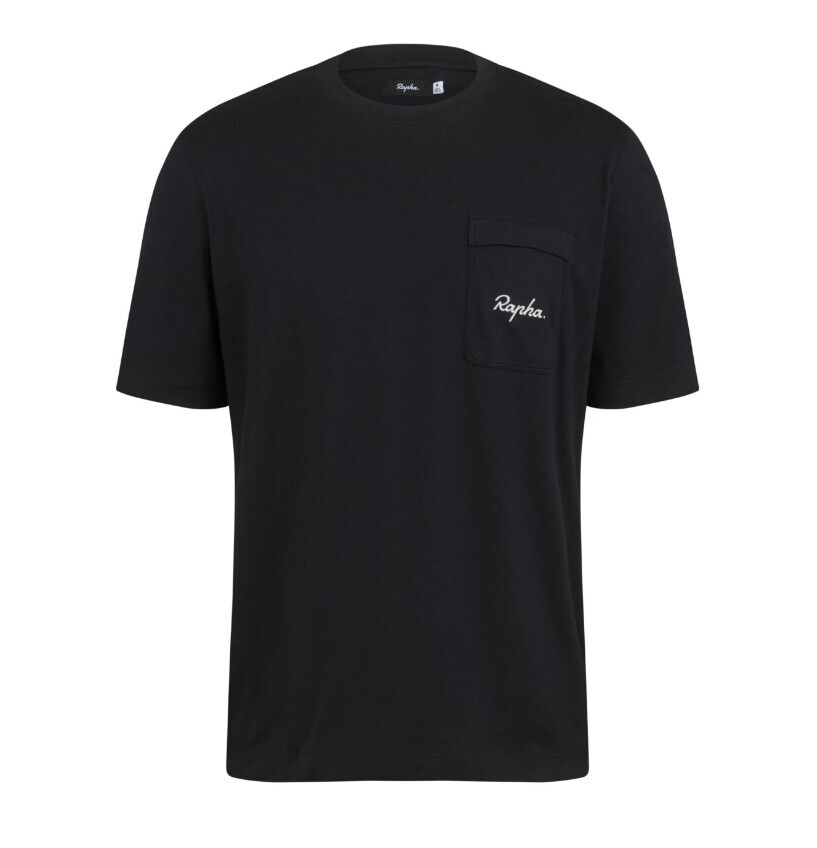 Rapha Men&#39;s Logo Pocket T-shirt - Black/ White