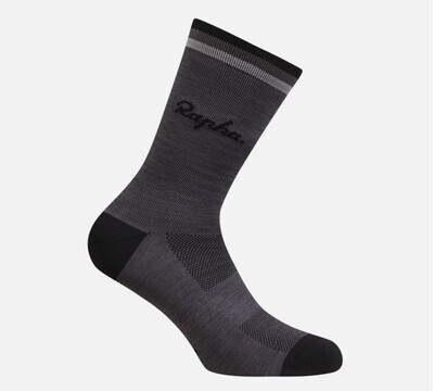 Rapha Logo Socks - Grey Marl/ Black