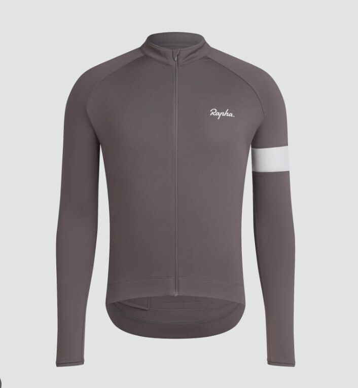 Rapha Core Long Sleeve Jersey - Mushroom/ White