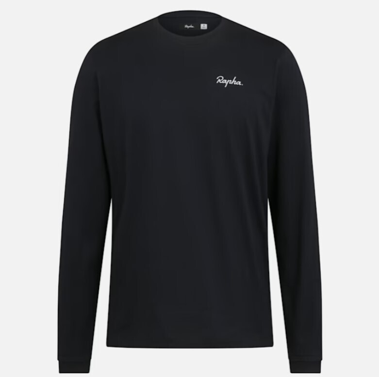 Rapha Logo Long Sleeve T-Shirt - Black, Size: S