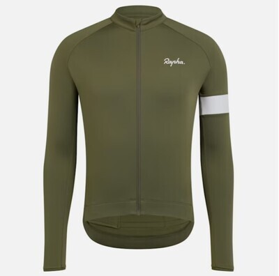 Rapha Core Long Sleeve Jersey - Khaki/ White