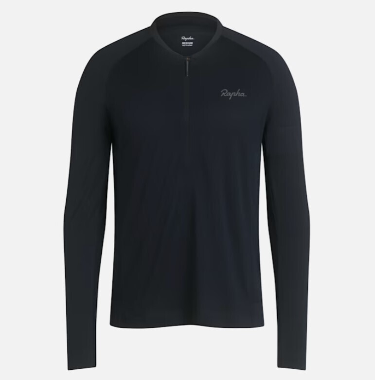 Rapha Explore Long Sleeve Zip Neck Technical T-shirt - Black