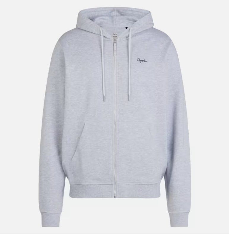 Rapha Men&#39;s Cotton Zip Hoodie - Light Grey Marl