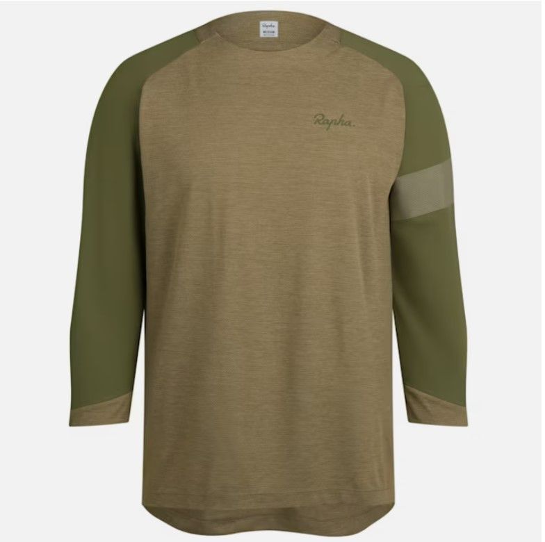 Rapha Men&#39;s Trail3/4 Sleeve Jersey - Olive/ Dark Khaki