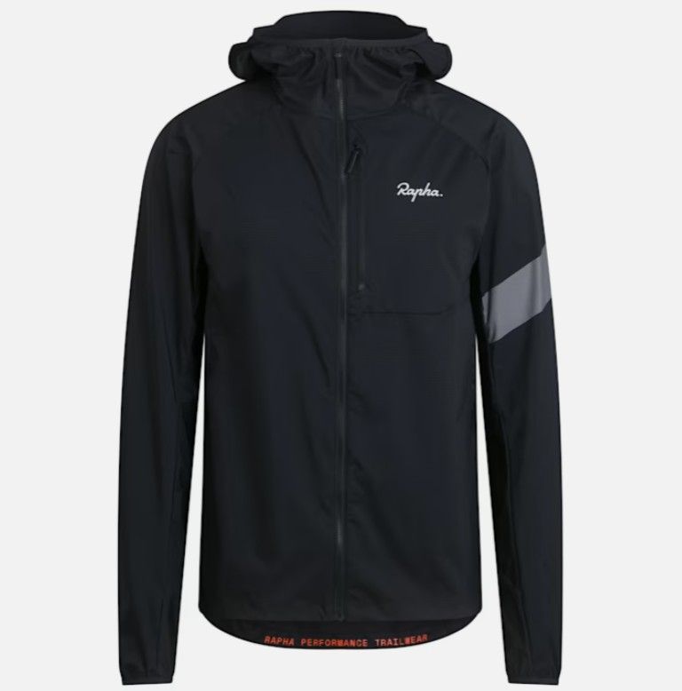 Rapha Men&#39;s Trail Lightweight Jacket - Black/ Light Grey