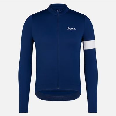 Rapha Core Thermal Long Sleeve Jersey - Navy/ White
