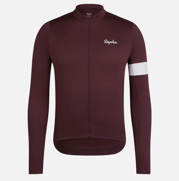 Rapha Core Thermal Long Sleeve Jersey - Mahogany/ White