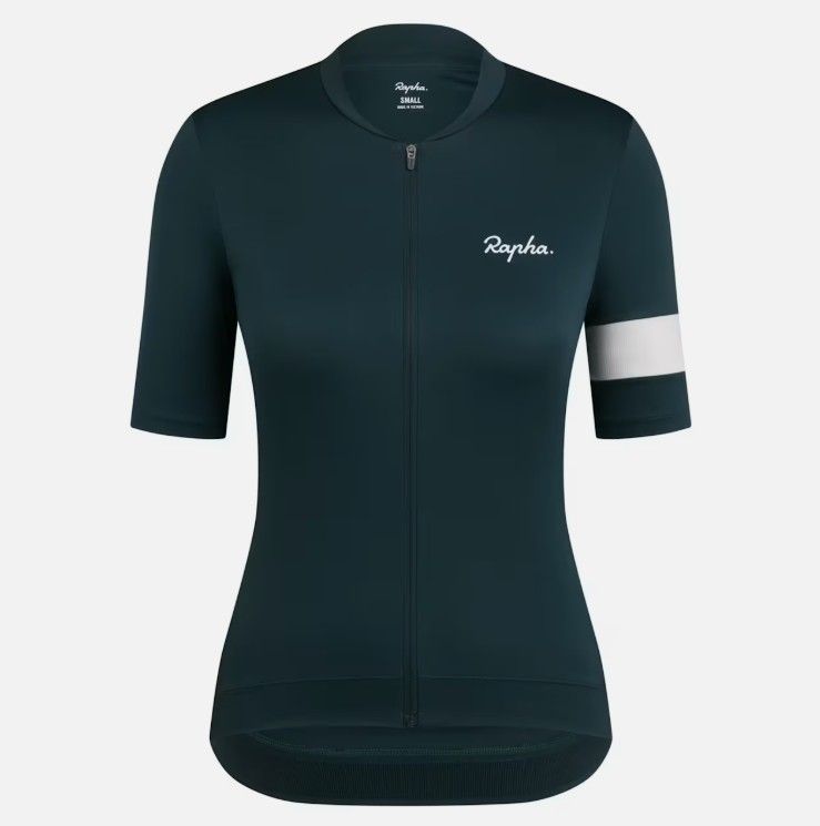 Rapha Women&#39;s Core Cycling Jersey - Forest Green/ White