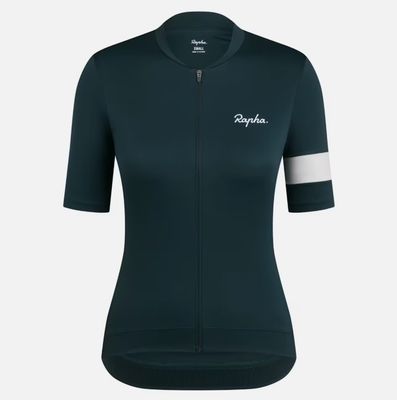 Rapha Women&#39;s Core Cycling Jersey - Forest Green/ White