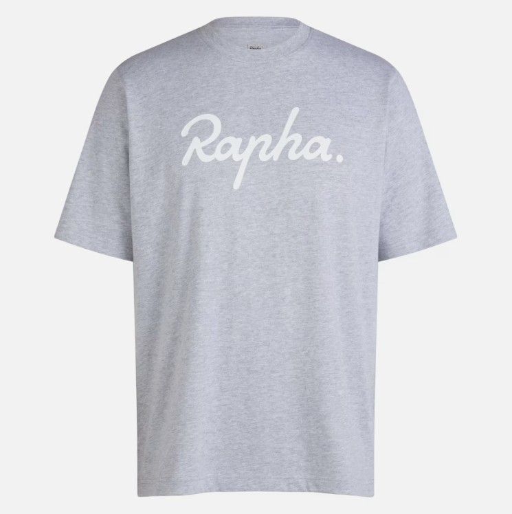 Rapha Cotton T-shirt - Large Logo - Grey/ White