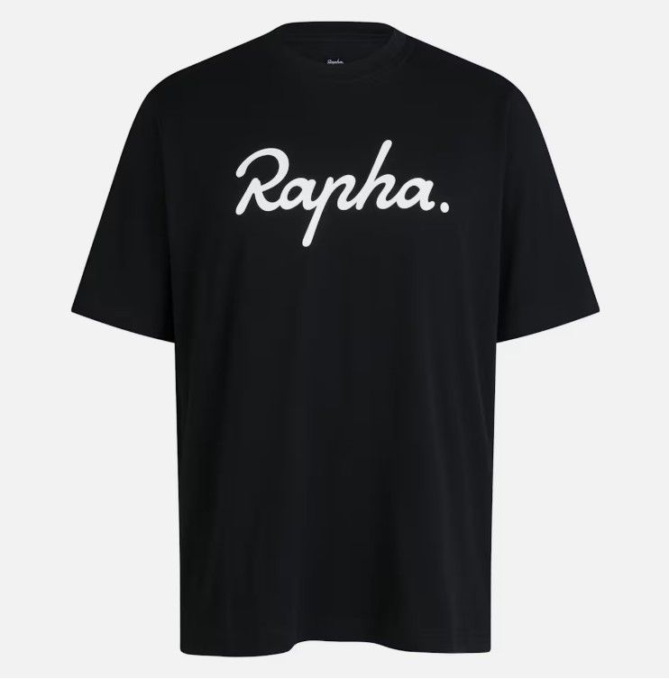 Rapha Cotton T-shirt - Large Logo - Black/ White