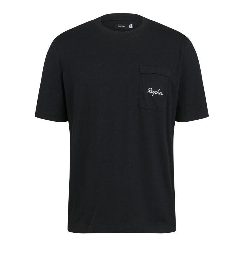 Rapha Men's Logo Pocket T-shirt - Black/ White Rapha Men's Logo Pocket T-shirt - Black/ White