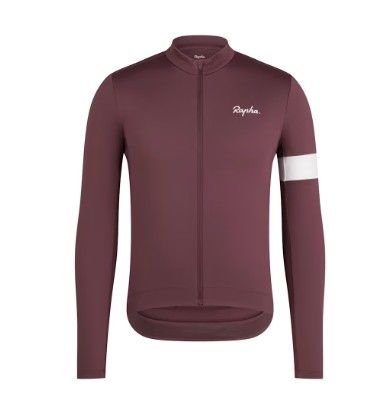 Rapha Core Thermal Long Sleeve Jersey - Huckleberry/ White Rapha Core Thermal Long Sleeve Jersey - Huckleberry/ White