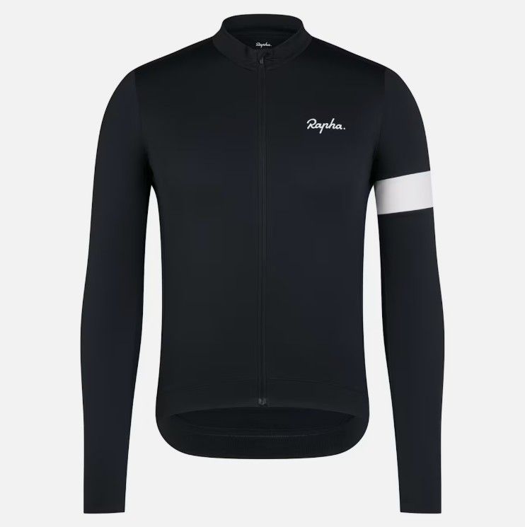 Rapha Core Thermal Long Sleeve Jersey - Black/ White