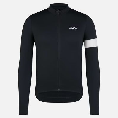 Rapha Core Thermal Long Sleeve Jersey - Black/ White
