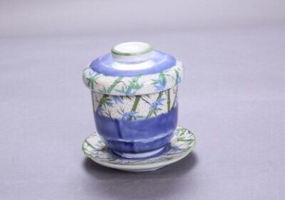 Japanese Orchid Bamboo Custar Cup & Saucer