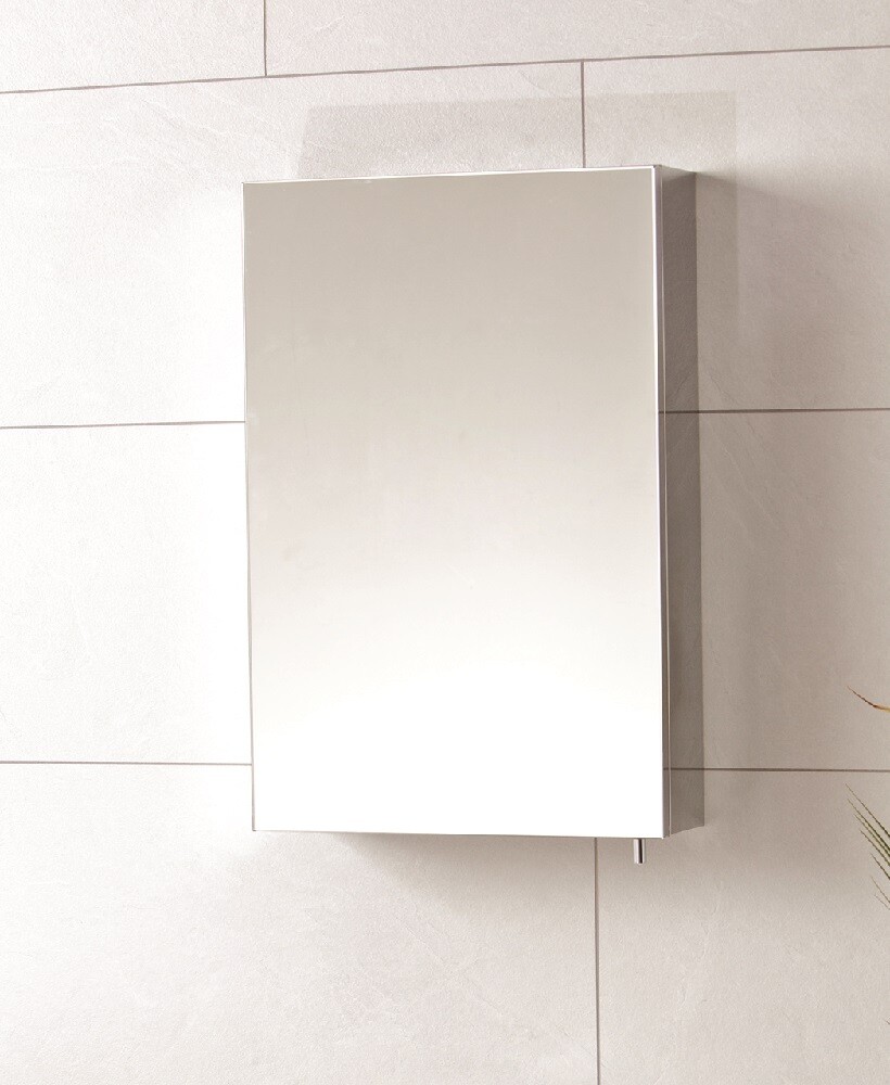 SONAS Stilo Single Door Stainless Steel Mirror Cabinet