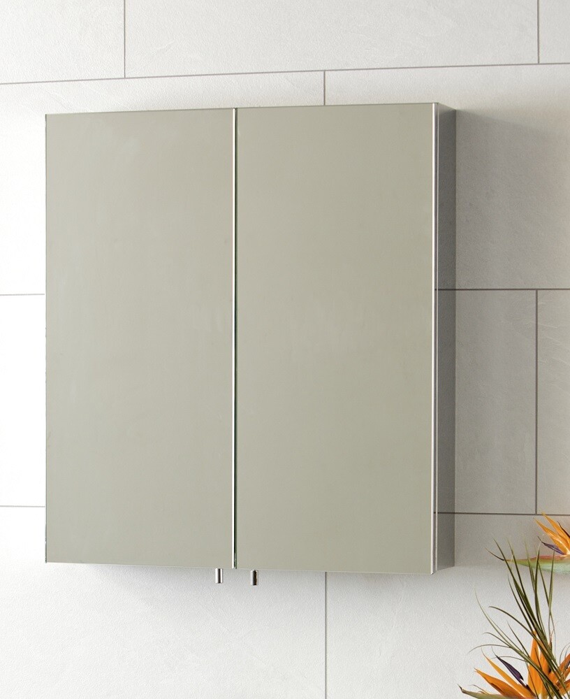 SONAS Stilo Two Door Stainless Steel Mirror Cabinet