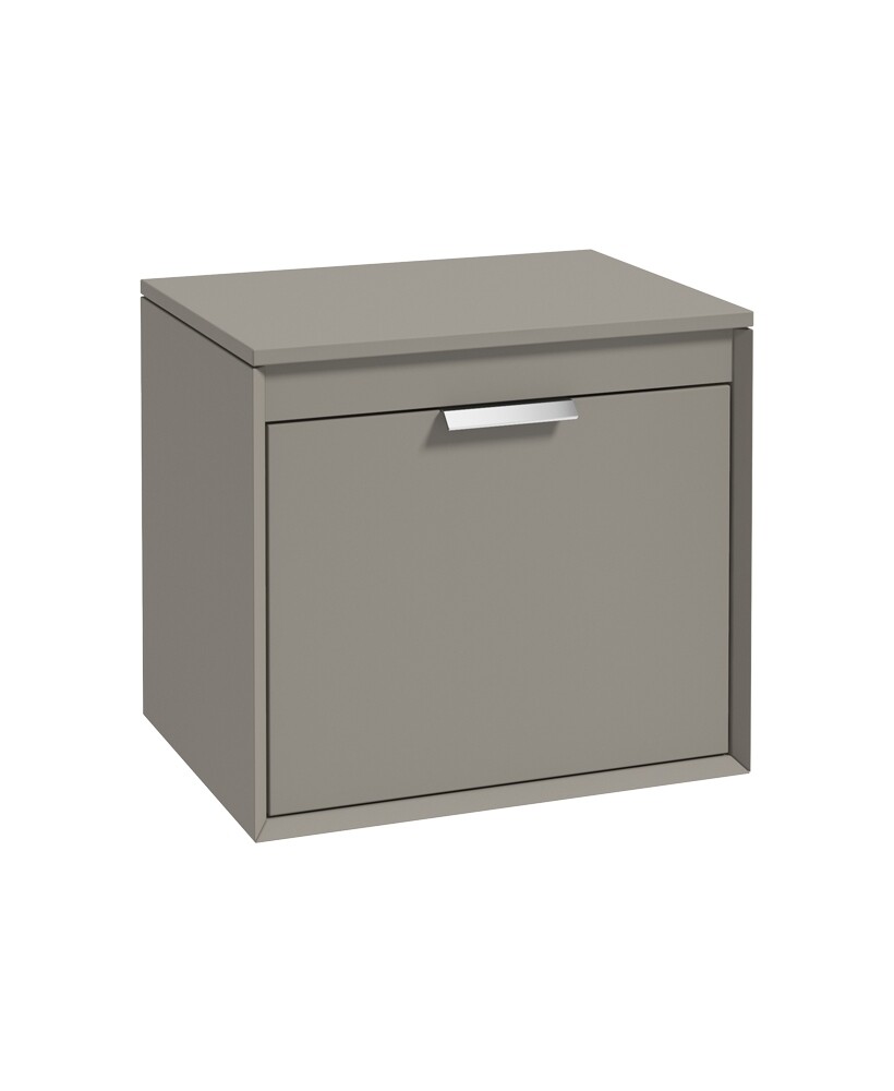 SONAS Fjord 60cm Wall Hung Countertop Unit Khaki Matt- Brushed Chrome Hardware