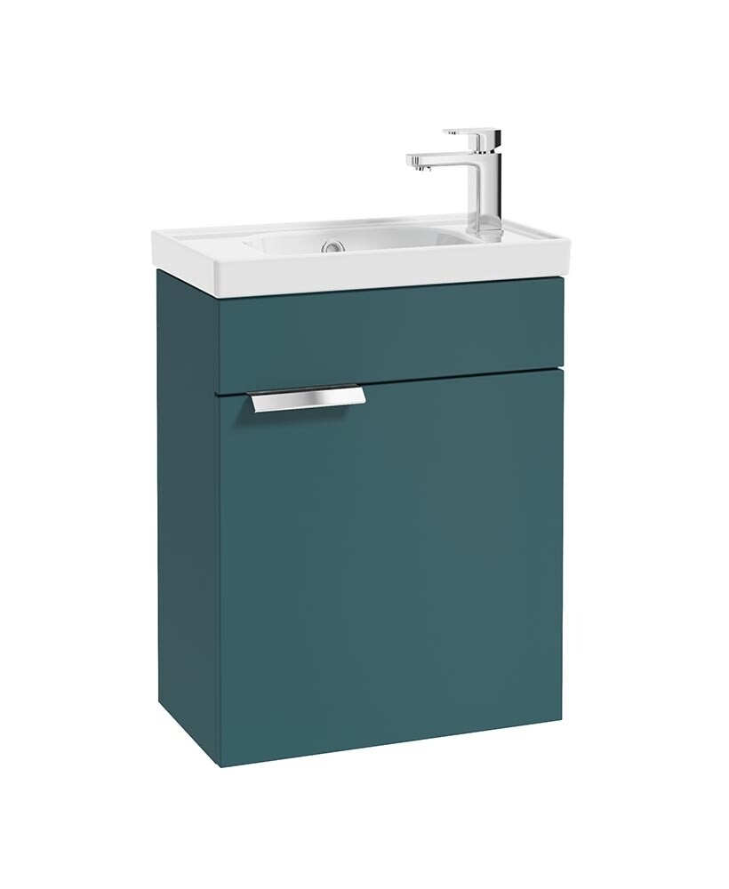SONAS Stockholm 50cm Wall Hung Cloakroom Vanity Unit Ocean Blue Matt