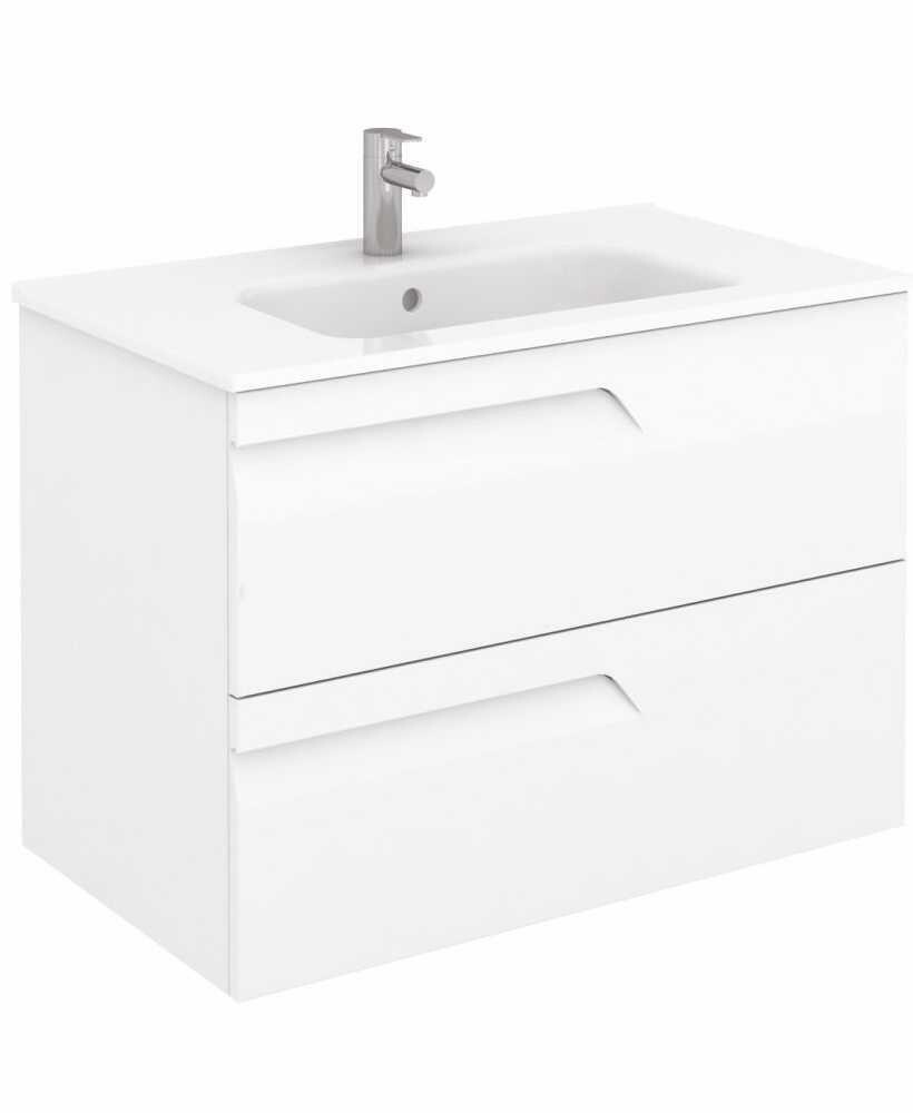 SONAS Brava 80cm Gloss White Wall Hung Vanity Unit
