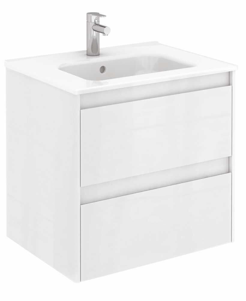 SONAS Dijon 60cm Gloss White Wall Hung Vanity Unit