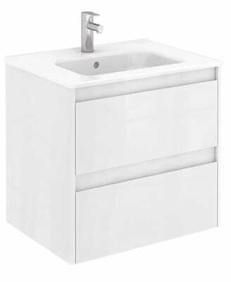 SONAS Dijon 60cm Gloss White Wall Hung Vanity Unit