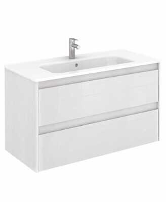 SONAS Dijon 100cm Gloss White Wall Hung Vanity Unit